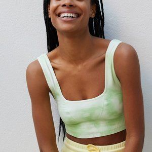 NWT FP Movement Good Karma Tie Dye Bra / Electric Pistachio